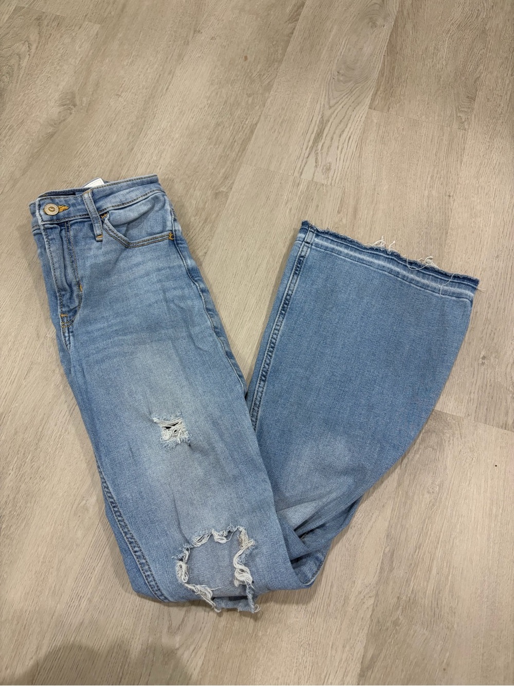 Hollister Light Blue Distressed Flare Jeans